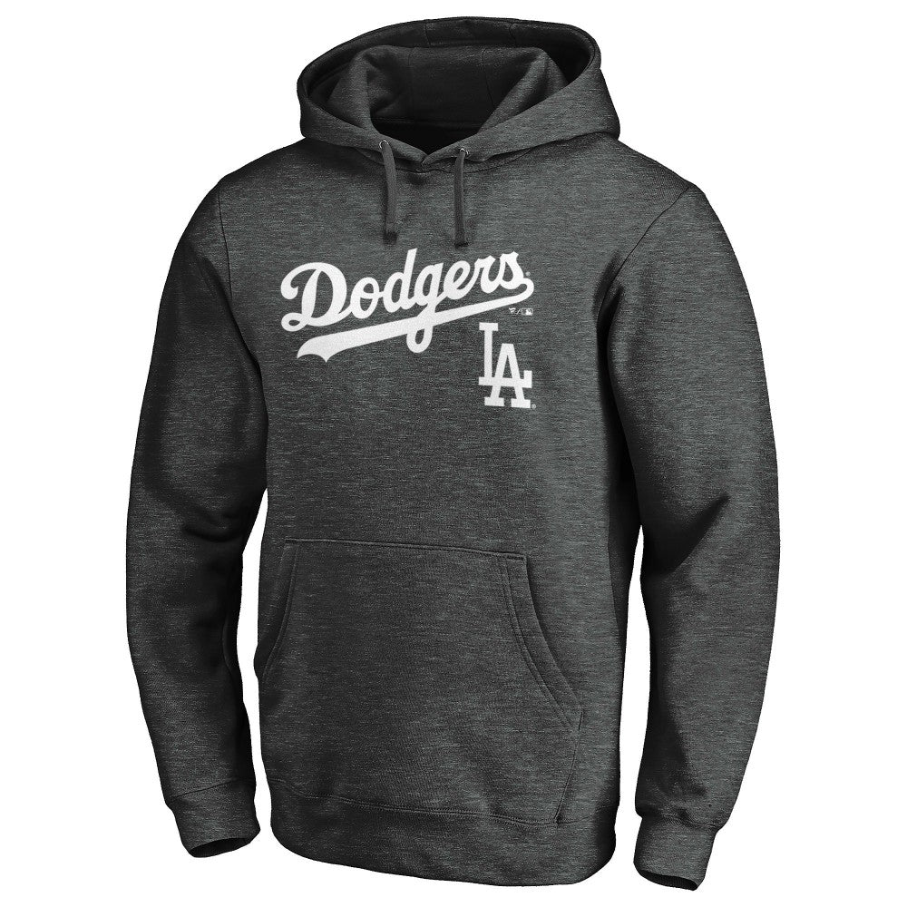 Los Angeles Dodgers Team Lock Up Wordmark Pullover Hoodie Lifestyle