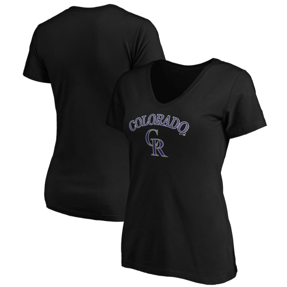 Colorado Rockies Women's Core Team Lock Up V-Neck T-Shirt Lifestyle
