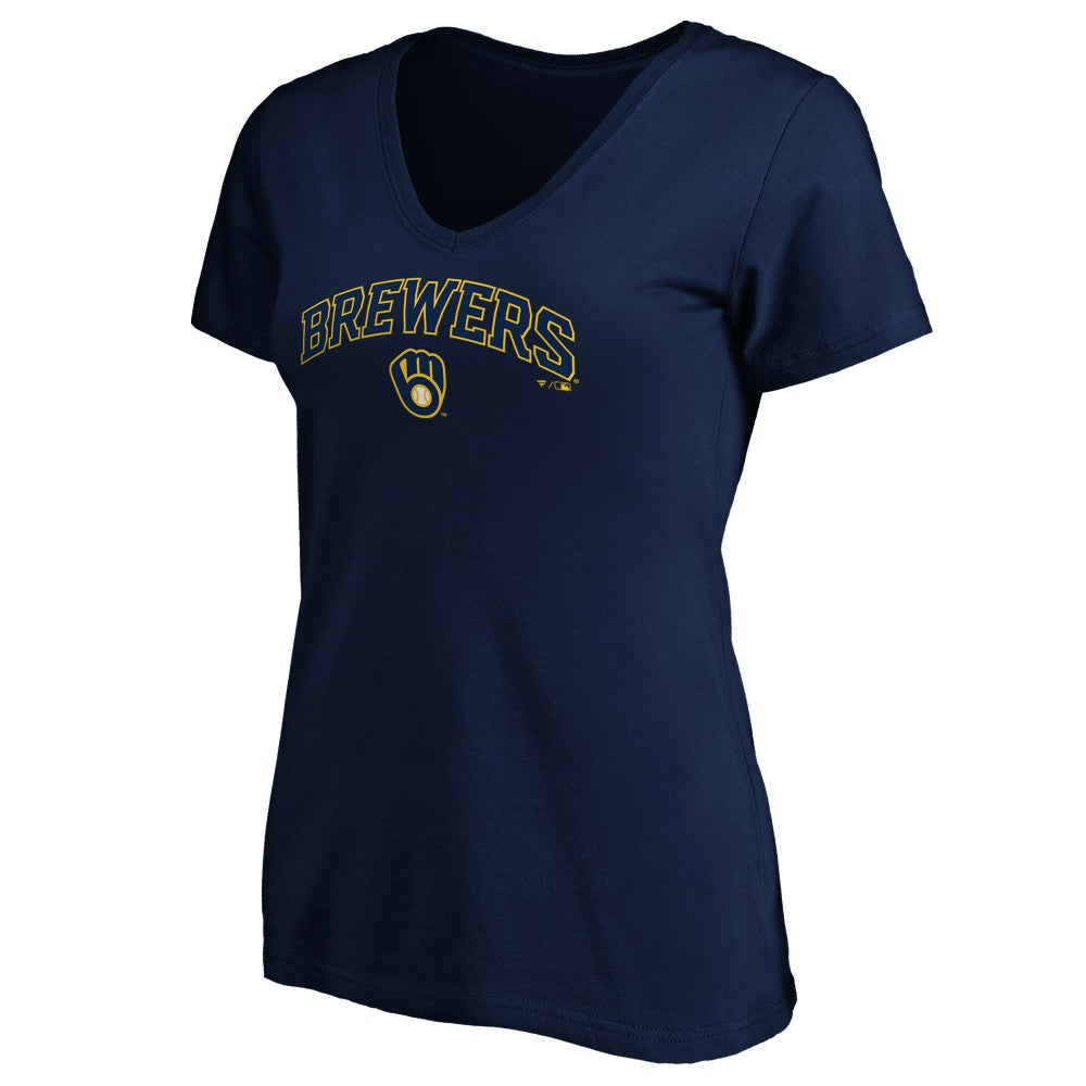 Milwaukee Brewers Women's Core Team Lock Up V-Neck T-Shirt Online