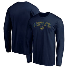Milwaukee Brewers Team Lock Up Wordmark Long Sleeve T-Shirt discount