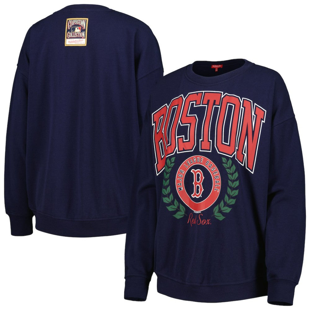 Boston Red Sox Mitchell & Ness Women's Logo Lt 2.0 Pullover Sweatshirt for sale
