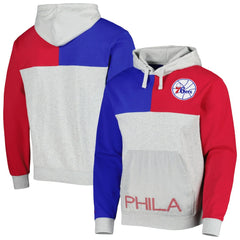 Mitchell & Ness - Philadelphia 76ers Tie-Breaker Pullover Hoodie - Heather Gray
