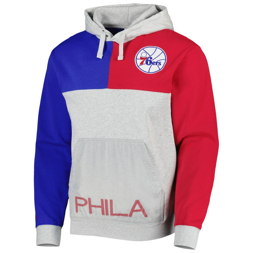 Mitchell & Ness - Philadelphia 76ers Tie-Breaker Pullover Hoodie - Heather Gray