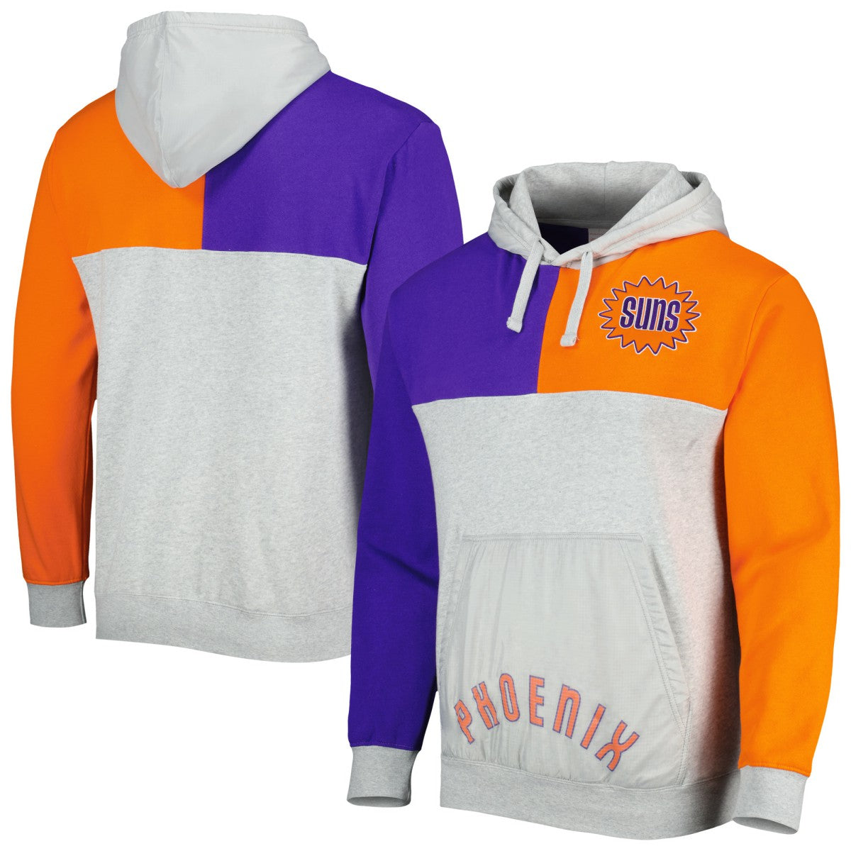 Mitchell & Ness - Phoenix Suns Tie-Breaker Pullover Hoodie - Heather Gray