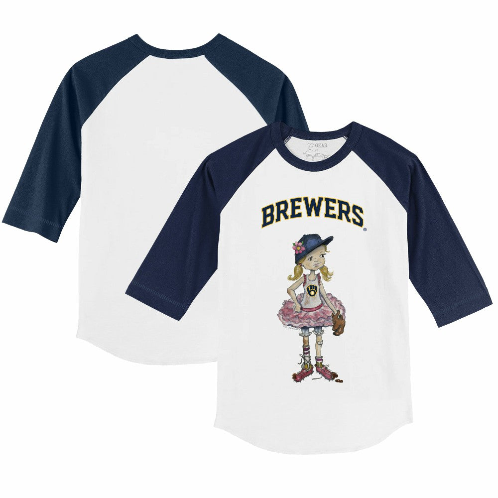 Milwaukee Brewers Tiny Turnip Youth Babes 3/4-Sleeve Raglan T-Shirt Online