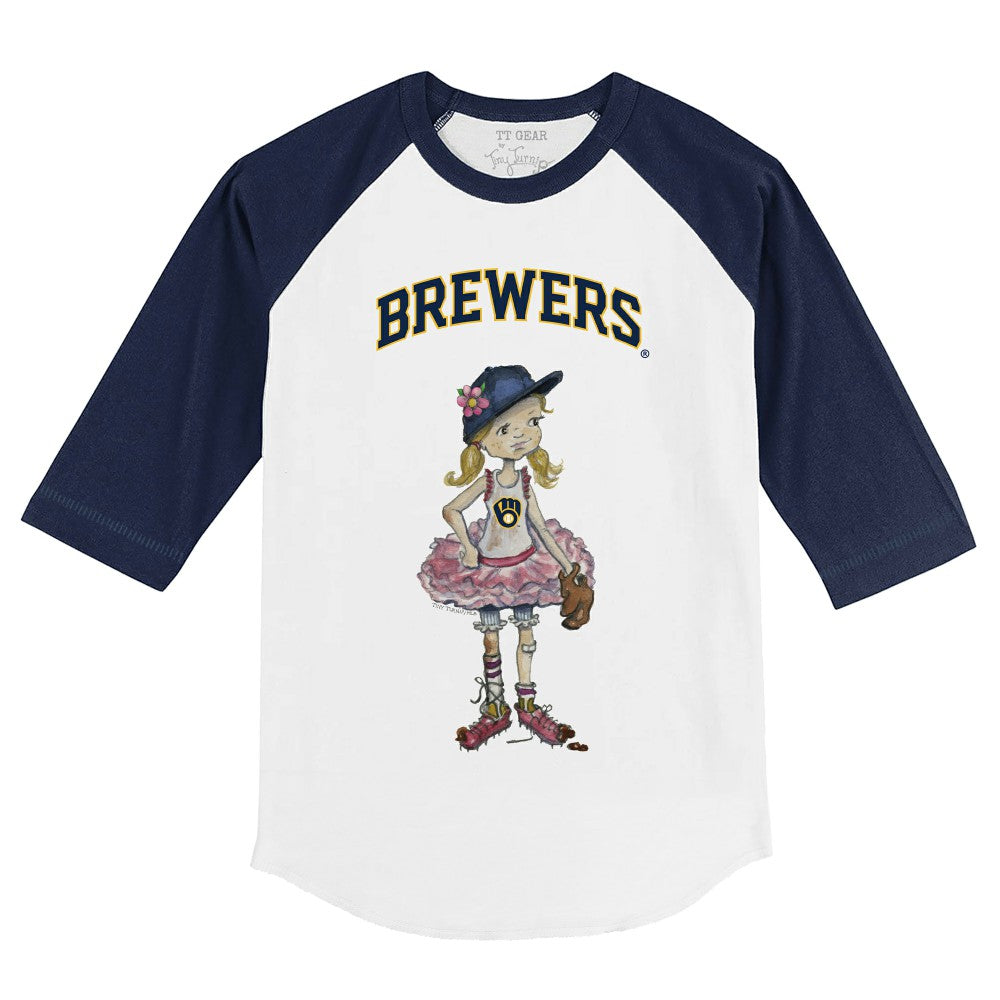 Milwaukee Brewers Tiny Turnip Youth Babes 3/4-Sleeve Raglan T-Shirt Online