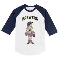 Milwaukee Brewers Tiny Turnip Youth Babes 3/4-Sleeve Raglan T-Shirt Online