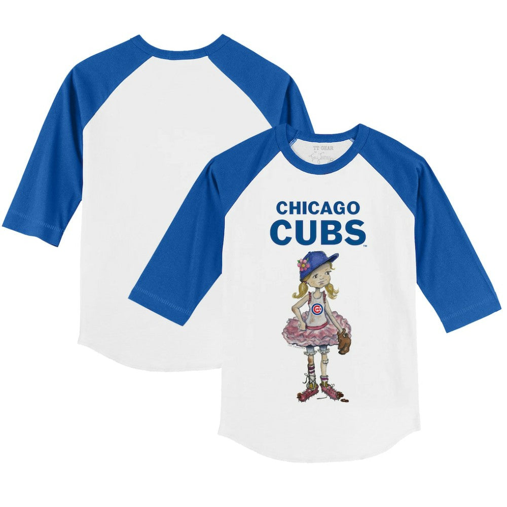 Chicago Cubs Tiny Turnip Youth Babes 3/4-Sleeve Raglan T-Shirt Clearance