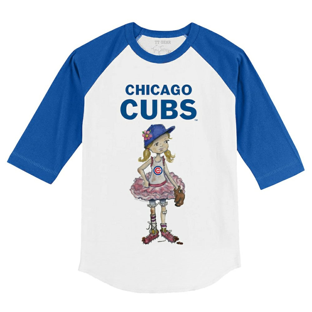 Chicago Cubs Tiny Turnip Youth Babes 3/4-Sleeve Raglan T-Shirt Clearance