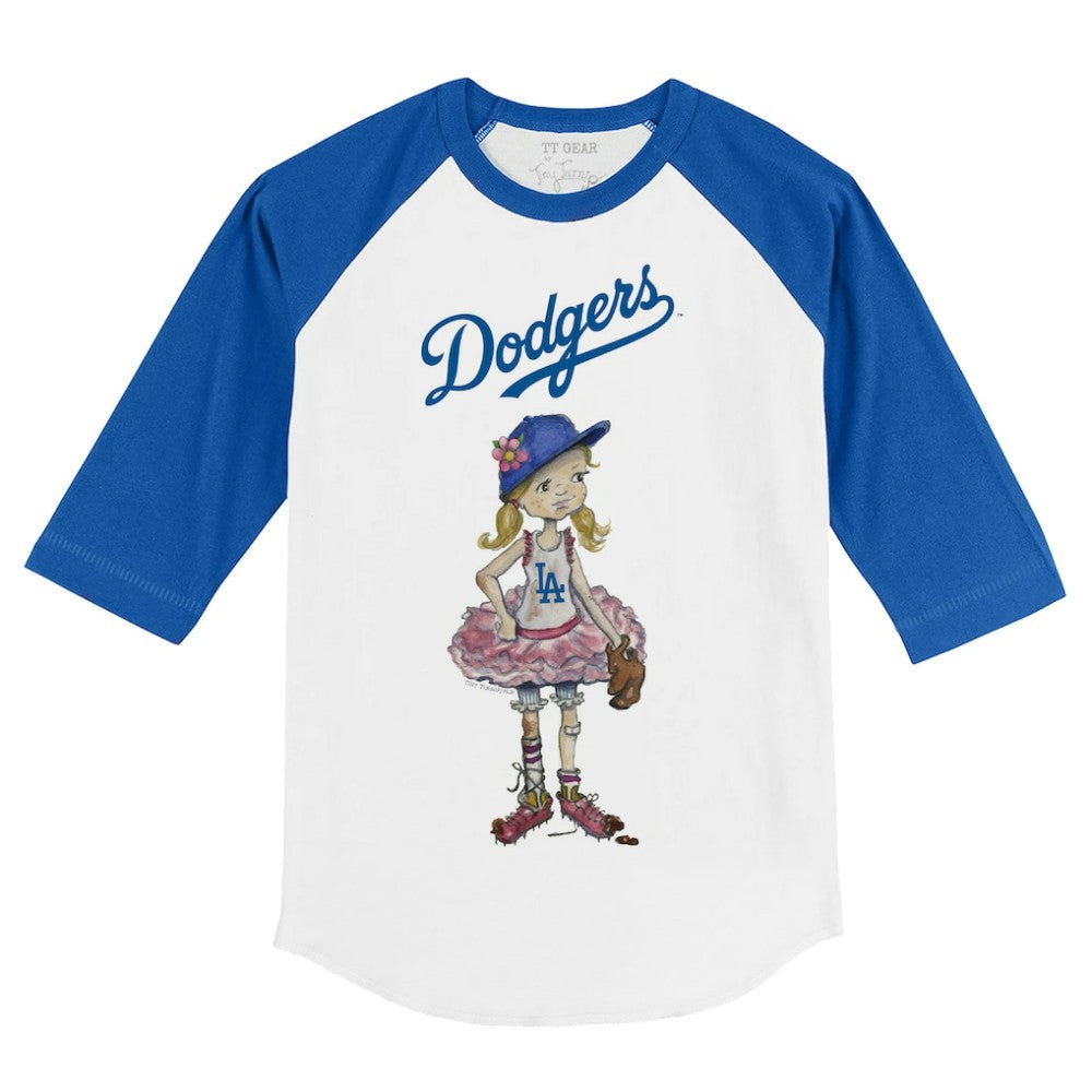 Los Angeles Dodgers Tiny Turnip Youth Babes 3/4-Sleeve Raglan T-Shirt On Sale