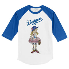 Los Angeles Dodgers Tiny Turnip Youth Babes 3/4-Sleeve Raglan T-Shirt On Sale