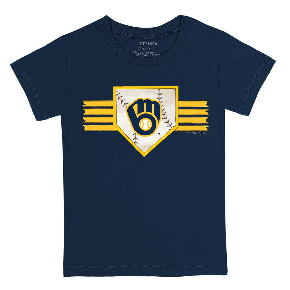 Milwaukee Brewers Tiny Turnip Youth Base Stripe T-Shirt Online