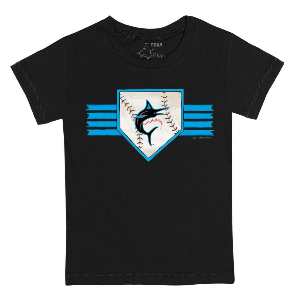 Miami Marlins Tiny Turnip Youth Base Stripe T-Shirt Clearance