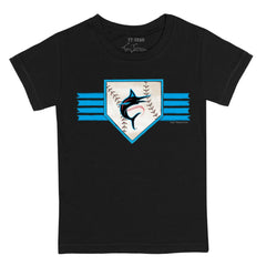 Miami Marlins Tiny Turnip Youth Base Stripe T-Shirt Clearance