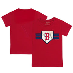 Boston Red Sox Tiny Turnip Youth Base Stripe T-Shirt On Sale