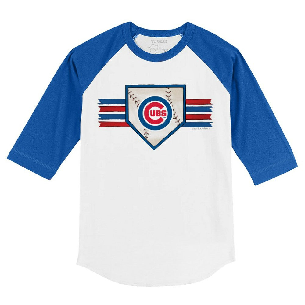 Chicago Cubs Tiny Turnip Youth Base Stripe 3/4-Sleeve Raglan T-Shirt Sale