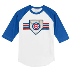 Chicago Cubs Tiny Turnip Youth Base Stripe 3/4-Sleeve Raglan T-Shirt Sale