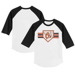 Baltimore Orioles Tiny Turnip Youth Base Stripe 3/4-Sleeve Raglan T-Shirt for sale