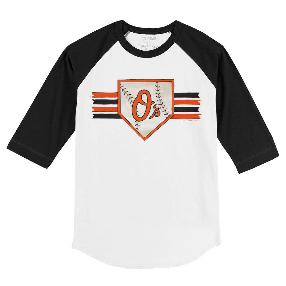 Baltimore Orioles Tiny Turnip Youth Base Stripe 3/4-Sleeve Raglan T-Shirt for sale