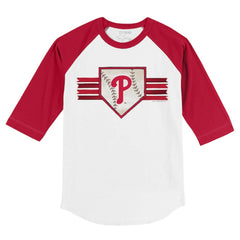 Philadelphia Phillies Tiny Turnip Youth Base Stripe 3/4-Sleeve Raglan T-Shirt Sale