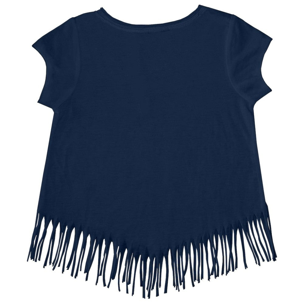 Cleveland Guardians Tiny Turnip Girls Youth Baseball Bow Fringe T-Shirt discount