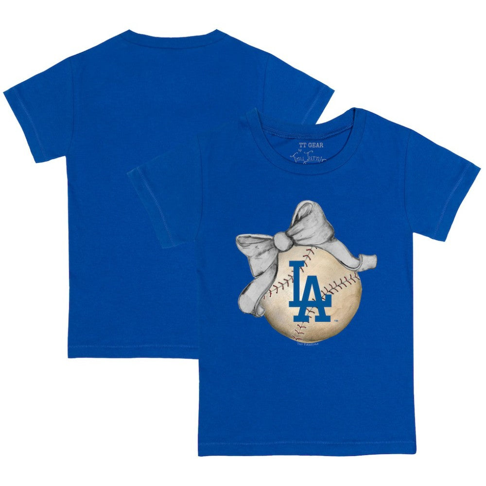 Los Angeles Dodgers Tiny Turnip Youth Baseball Bow T-Shirt On Sale