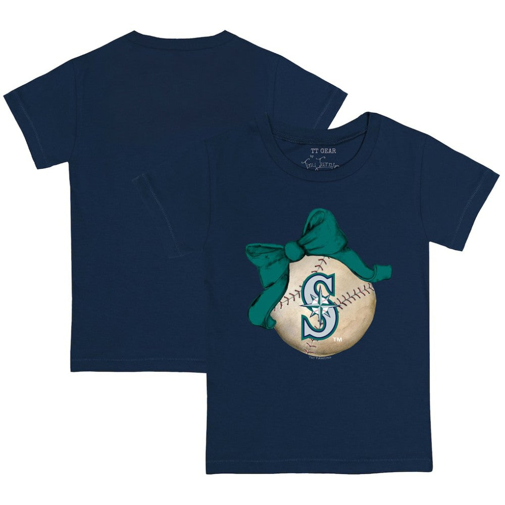 Seattle Mariners Tiny Turnip Youth Baseball Bow T-Shirt Clearance
