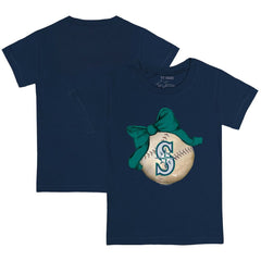 Seattle Mariners Tiny Turnip Youth Baseball Bow T-Shirt Clearance