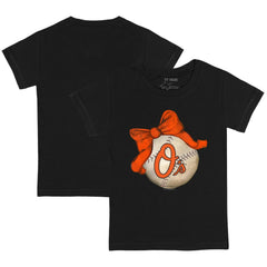 Baltimore Orioles Tiny Turnip Youth Baseball Bow T-Shirt discount