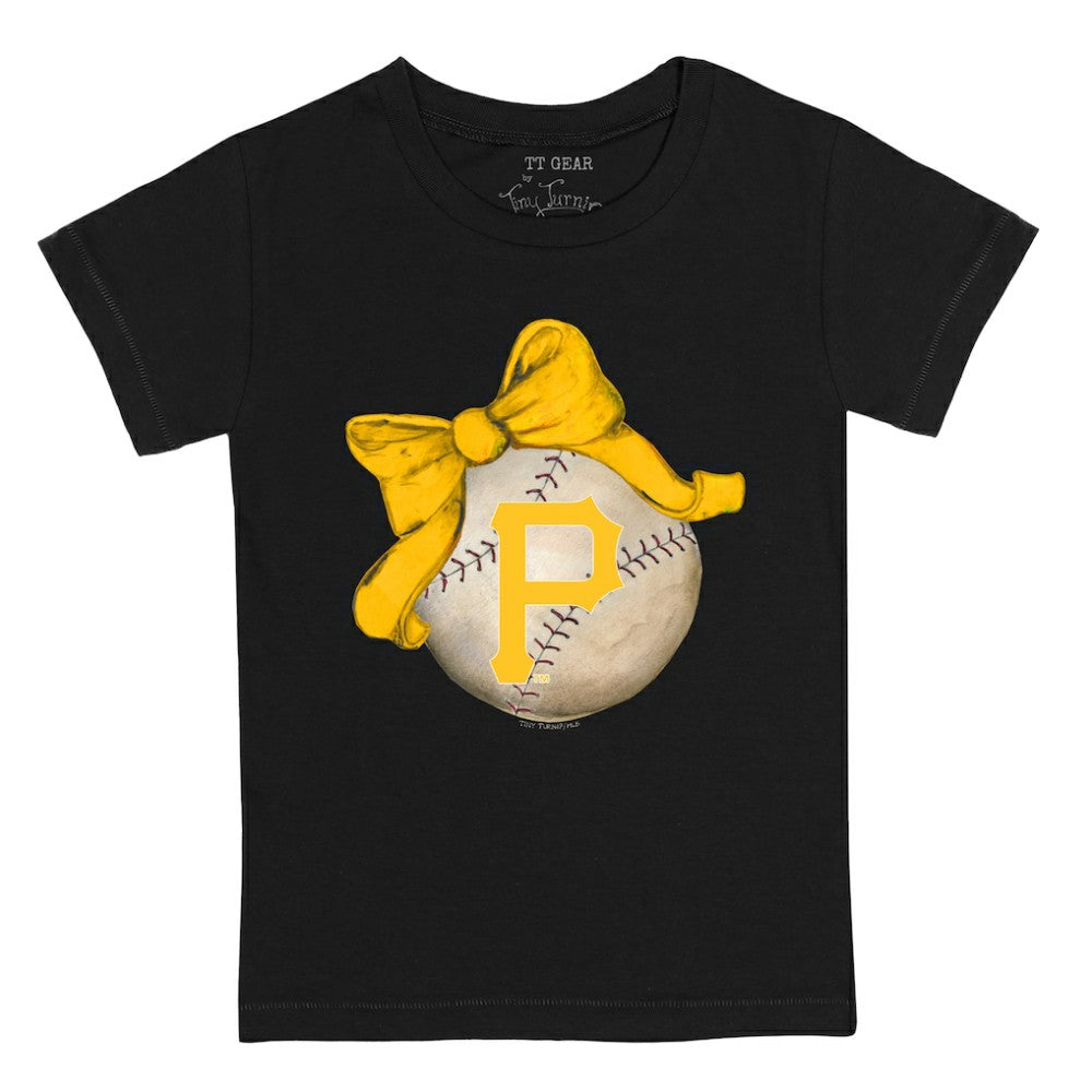 Pittsburgh Pirates Tiny Turnip Youth Baseball Bow T-Shirt On Sale