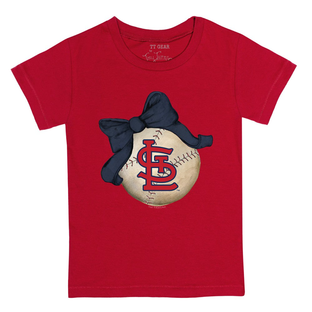 St. Louis Cardinals Tiny Turnip Youth Baseball Bow T-Shirt for sale