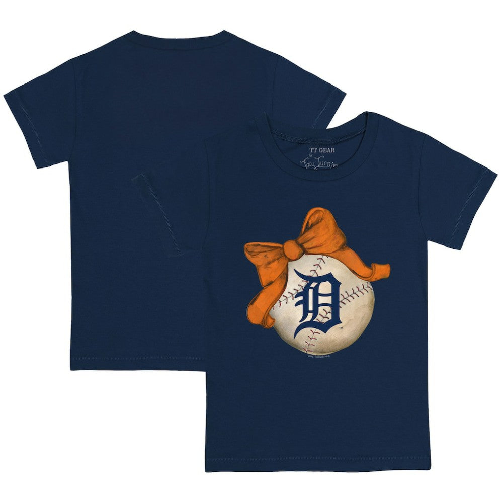 Detroit Tigers Tiny Turnip Youth Baseball Bow T-Shirt On Sale