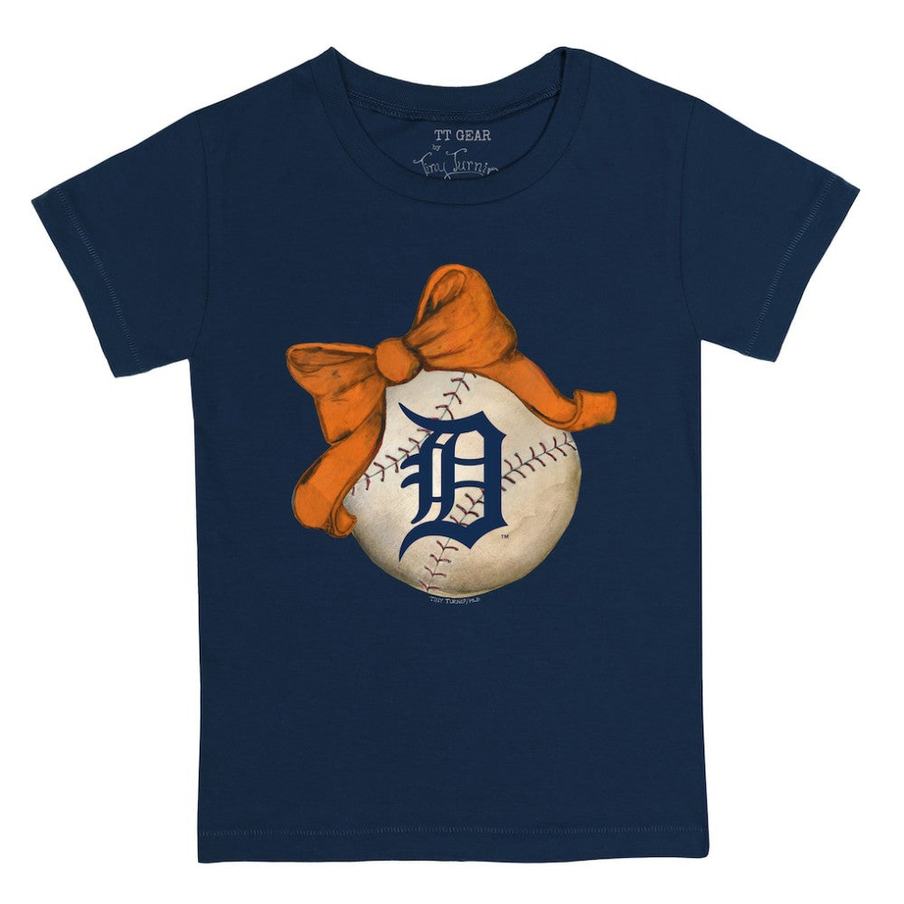 Detroit Tigers Tiny Turnip Youth Baseball Bow T-Shirt On Sale