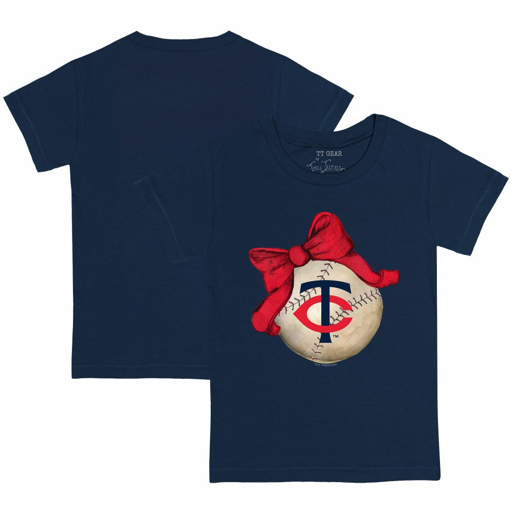 Minnesota Twins Tiny Turnip Youth Baseball Bow T-Shirt Sale