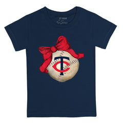 Minnesota Twins Tiny Turnip Youth Baseball Bow T-Shirt Sale