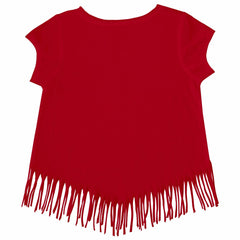 Cincinnati Reds Tiny Turnip Girls Youth Baseball Cross Bats Fringe T-Shirt Lifestyle