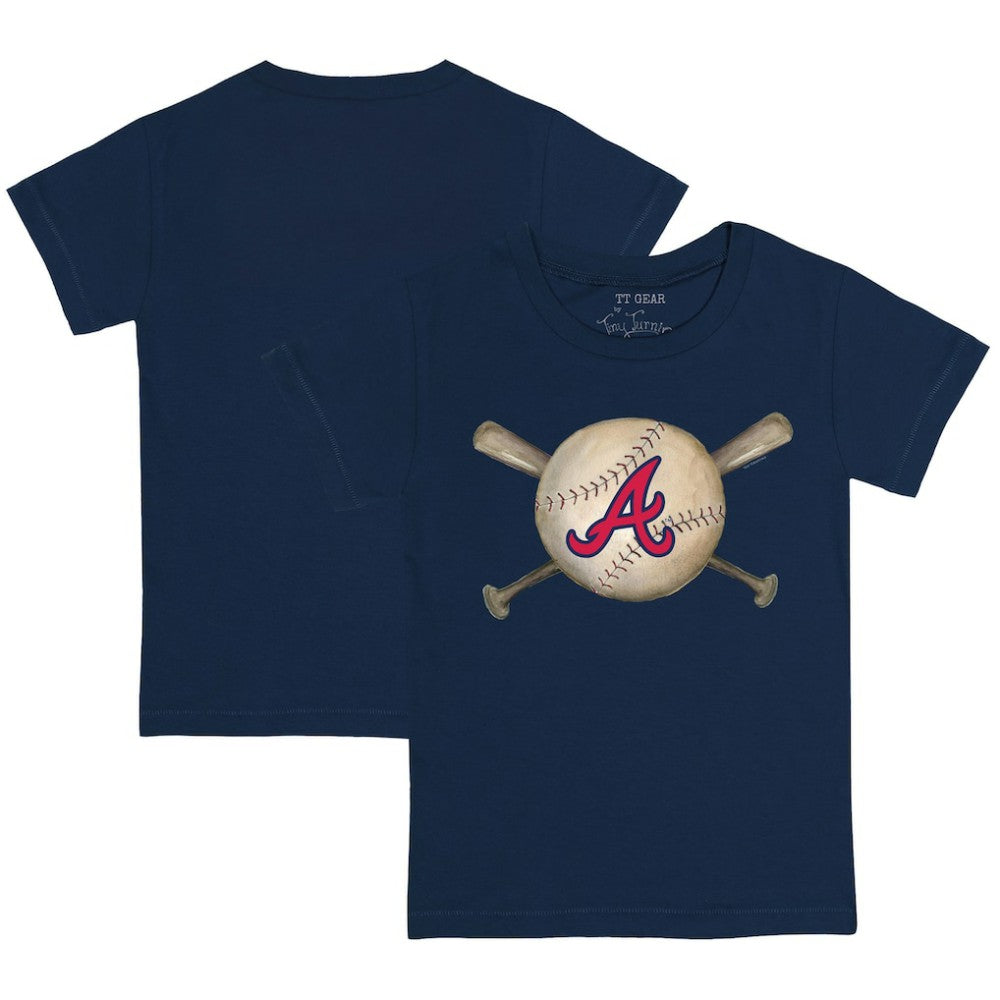 Atlanta Braves Tiny Turnip Youth Baseball Cross Bats T-Shirt Sale