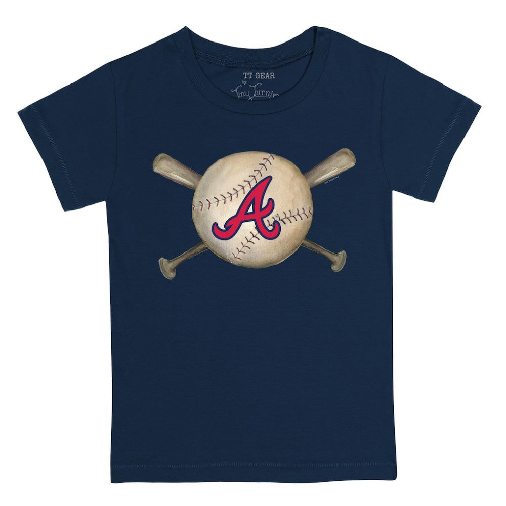 Atlanta Braves Tiny Turnip Youth Baseball Cross Bats T-Shirt Sale