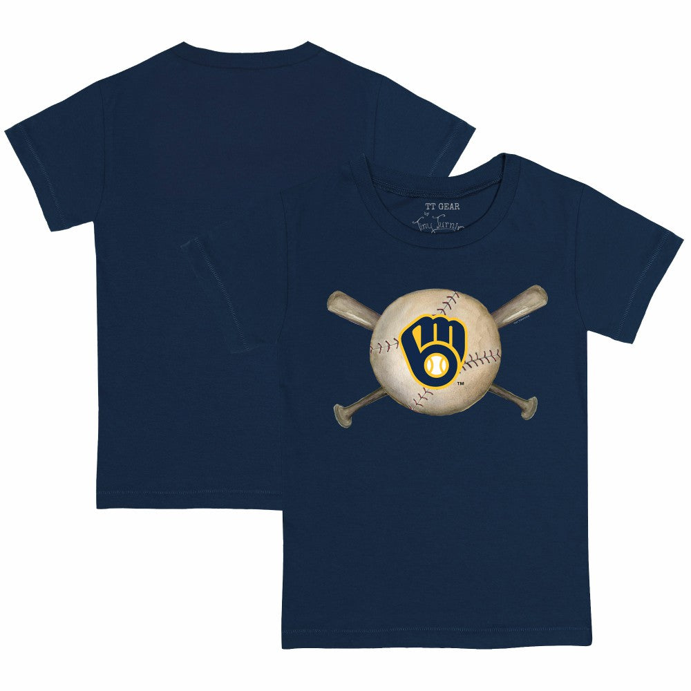 Milwaukee Brewers Tiny Turnip Youth Baseball Cross Bats T-Shirt for sale