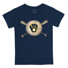 Milwaukee Brewers Tiny Turnip Youth Baseball Cross Bats T-Shirt for sale