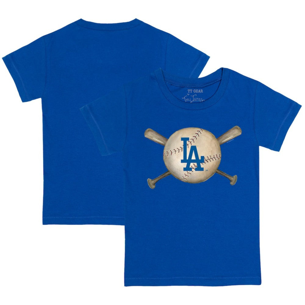 Los Angeles Dodgers Tiny Turnip Youth Baseball Cross Bats T-Shirt discount