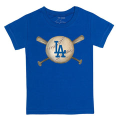 Los Angeles Dodgers Tiny Turnip Youth Baseball Cross Bats T-Shirt discount