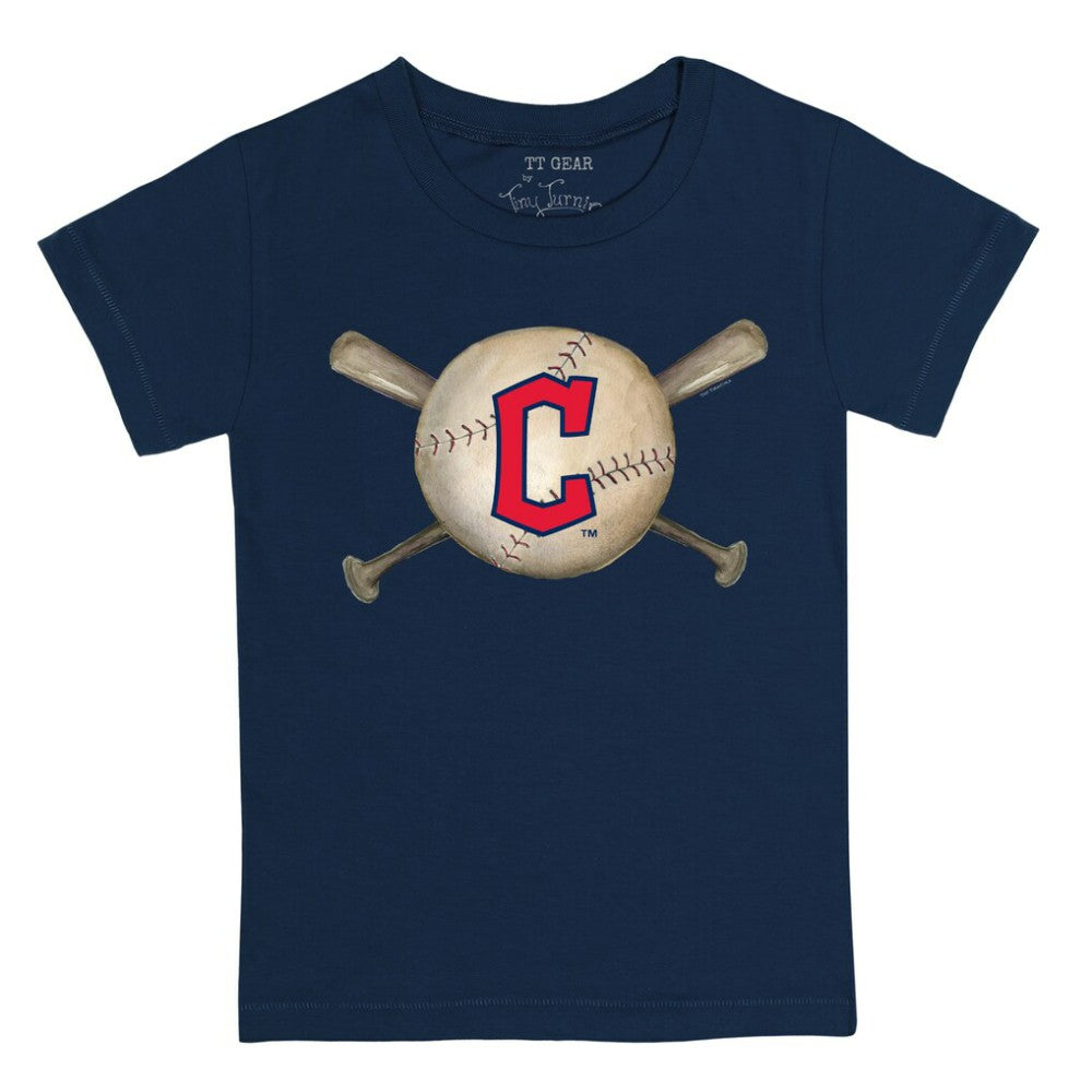 Cleveland Guardians Tiny Turnip Youth Baseball Cross Bats T-Shirt Lifestyle