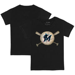 Miami Marlins Tiny Turnip Youth Baseball Cross Bats T-Shirt On Sale