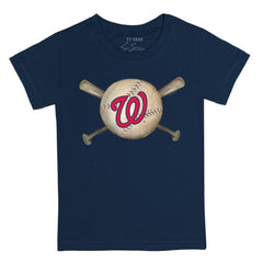 Washington Nationals Tiny Turnip Youth Baseball Cross Bats T-Shirt Lifestyle