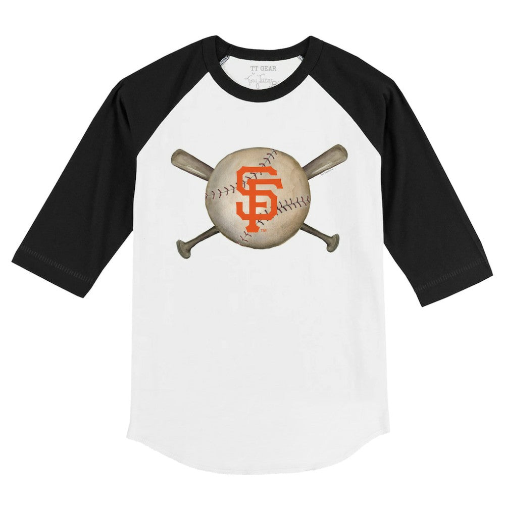 San Francisco Giants Tiny Turnip Youth Baseball Cross Bats 3/4-Sleeve Raglan T-Shirt Near Me