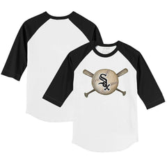 Chicago White Sox Tiny Turnip Youth Baseball Cross Bats 3/4-Sleeve Raglan T-Shirt Sale