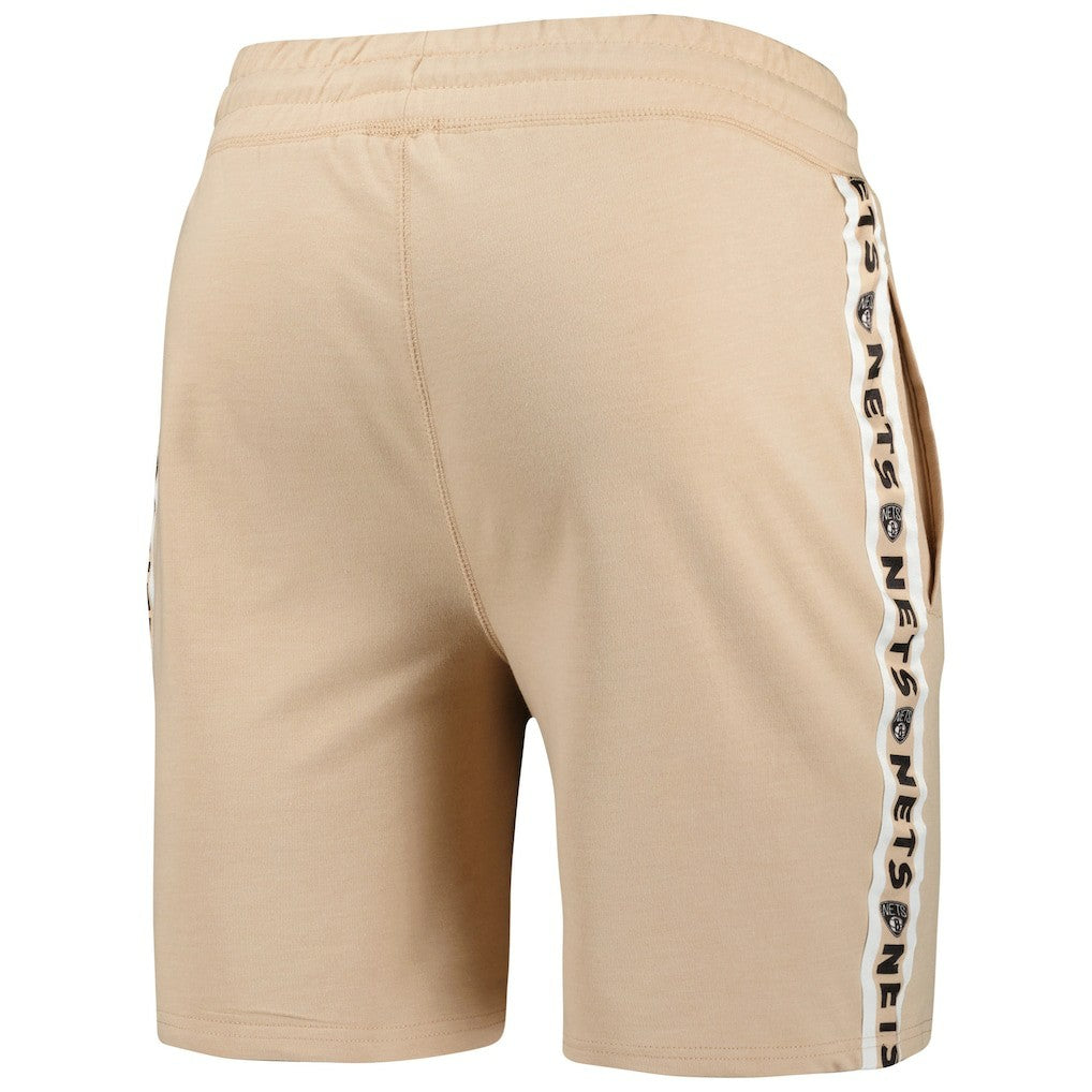 NBA - Brooklyn Nets Concepts Sport Team Stripe Shorts - Tan