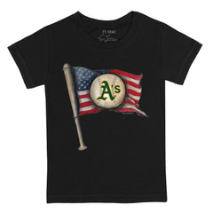 Athletics Tiny Turnip Youth Baseball Flag T-Shirt On Sale