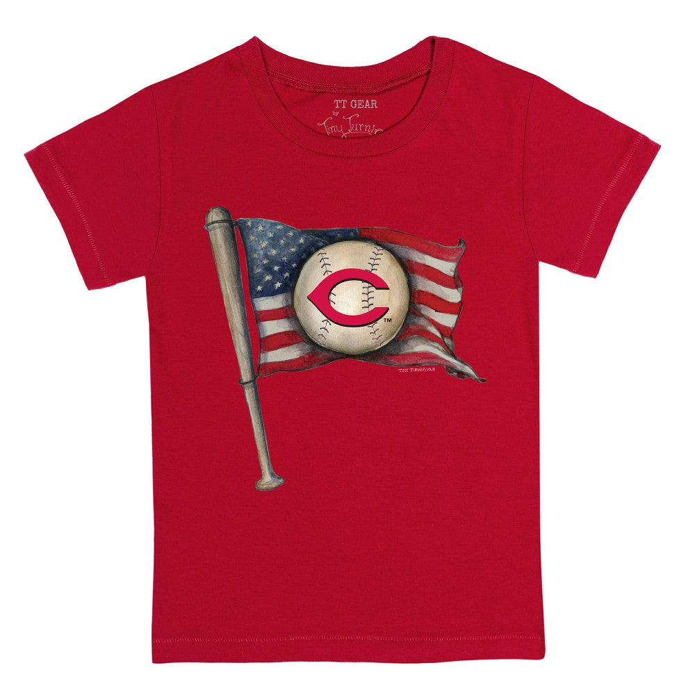 Cincinnati Reds Tiny Turnip Youth Baseball Flag T-Shirt Near Me